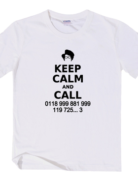 欧美风格英剧 IT CROWD IT狂人急救电话短袖男女士宽松情侣装