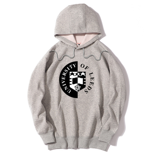 Leeds 英国利兹大学校服秋冬季加绒加厚连帽衫卫衣学生情侣装外套