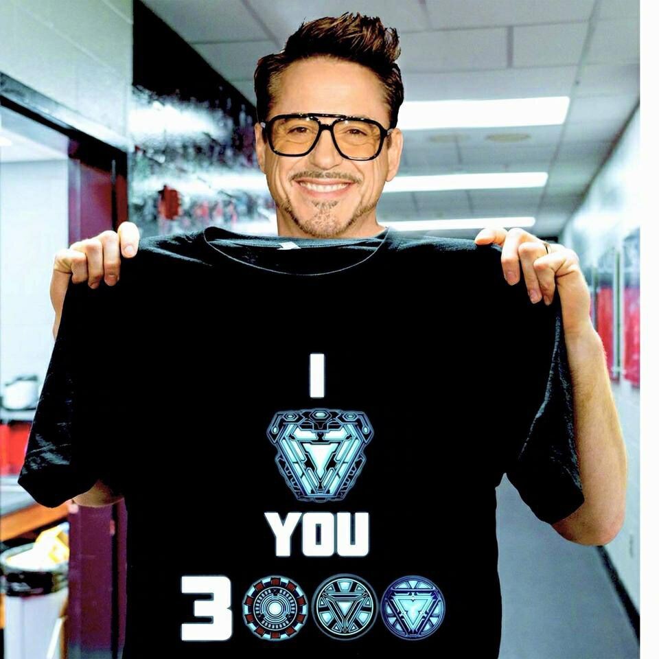 罗伯特唐尼我爱你三千遍短袖T恤钢铁侠I LOVE YOU 3000TIMES复联4