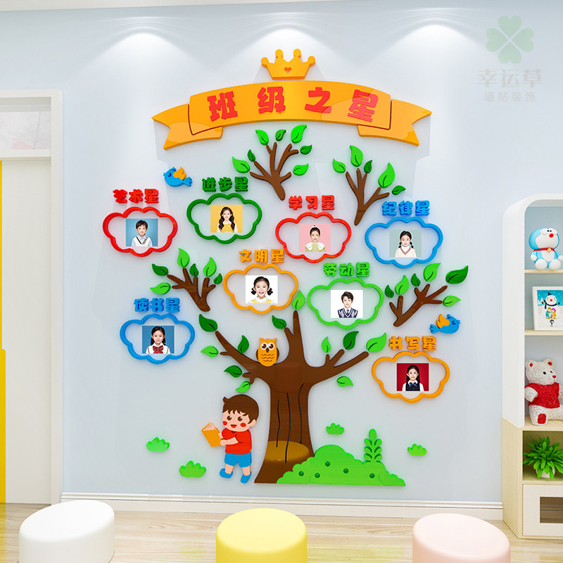 班级每周之星教室环创文化墙布置