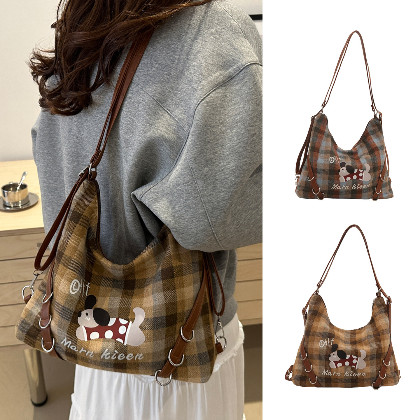 斜挎包女托特包小众双肩包2025新款高级感通勤包两背大容量单肩包,箱包皮具/热销女包/男包,通用款女包,淘宝优惠券,粉丝福利购,淘宝优惠卷