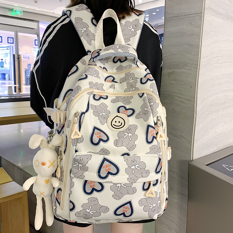 书包女生初中生高中小学生高颜值大学生百搭背包可爱大容量双肩包