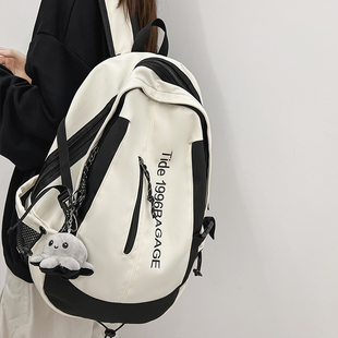 书包男生高中生旅行双肩包女初中生大学生大容量2026新款 背包复古