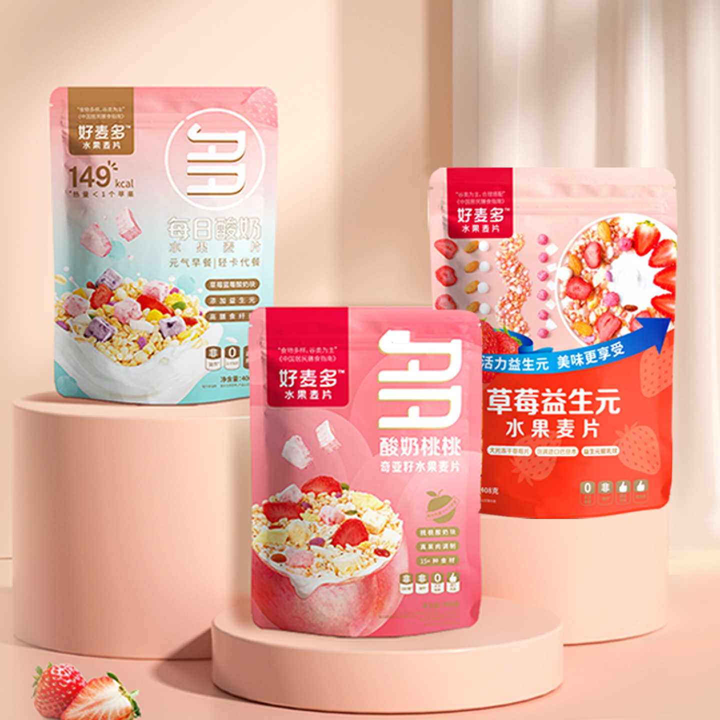 好麦多麦片奇亚籽酸奶桃桃麦片