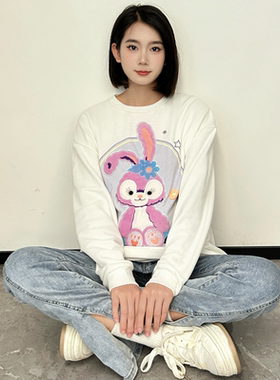 ESSENTIALS（特价清仓）刺绣兔子卫衣女宽松中长款