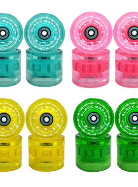 BM发光轮陆地冲浪板陆冲板长板轮子滑板diy闪光闪灯发光轮子65mm