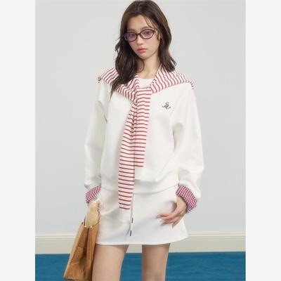 iNSLA韩系格纹披肩卫衣