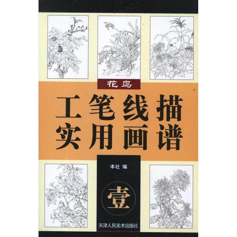 【正版书】 工笔线描实用画谱1-花鸟 天津人民美术出版社　编 天津人民美术出版社
