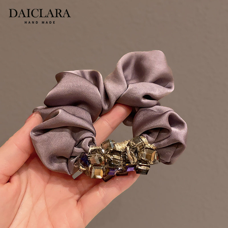 法式优雅水晶方糖感扎马尾皮筋高端丸子头紫发绳大肠发圈时尚头绳,饰品/流行首饰/时尚饰品新,发饰,淘宝优惠券,粉丝福利购,淘宝优惠卷