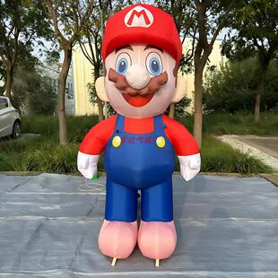 充气马里奥兄弟气模真玛丽卡通人偶模型广告宣传活动人穿玩偶酒吧