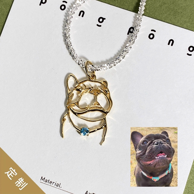 萌宠雕刻礼物金项链定制
