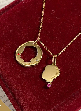 人像剪影轮廓定制18k金