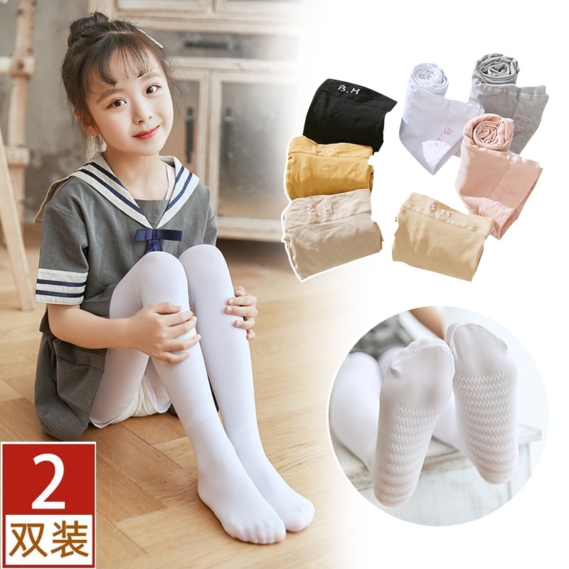 儿童连裤袜春秋薄款打底白色丝袜子小女孩跳舞专用女童练功舞蹈袜