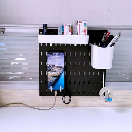 挂缝洞洞板笔记本电脑手机IPAD多肉植物文具工位办公桌收纳置物架