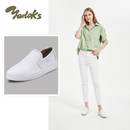Yarloks/雅乐士女一脚蹬套脚懒人休闲鞋小白鞋 10223003