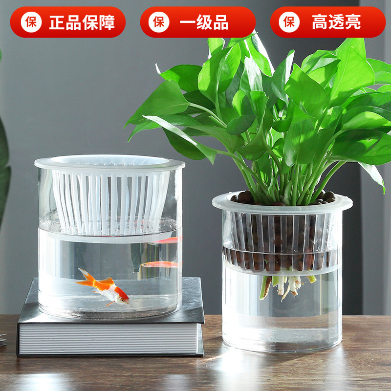 直筒圆柱形白掌容器鱼缸玻璃瓶