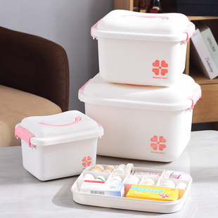 家用医药箱家庭装医疗用小急救箱常备药品双层大容量药物收纳盒箱