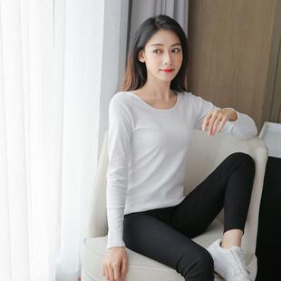 内搭秋装 黑色打底衫 紧身T恤2025春季 薄款 秋衣上衣 女莫代尔长袖