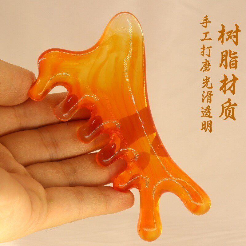 热销树脂一多功能专用脸部按摩梳面部拨筋点穴刮痧经络刷