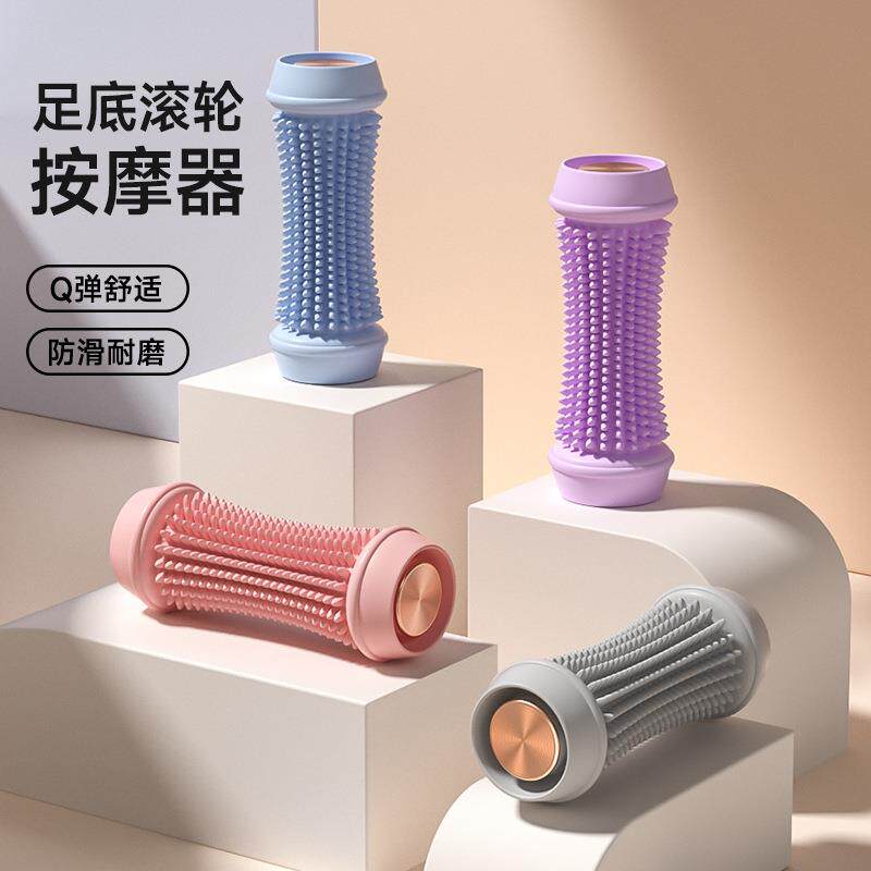 新款足底按摩滚轮放松脚底手足按摩软触点软胶防滑多功能按摩器