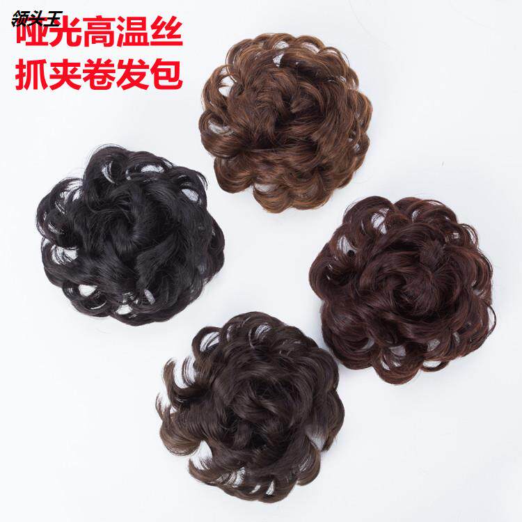 假发丸子头抓夹花苞头发夹大朵花逼真假发包盘爪夹式发包盘发器