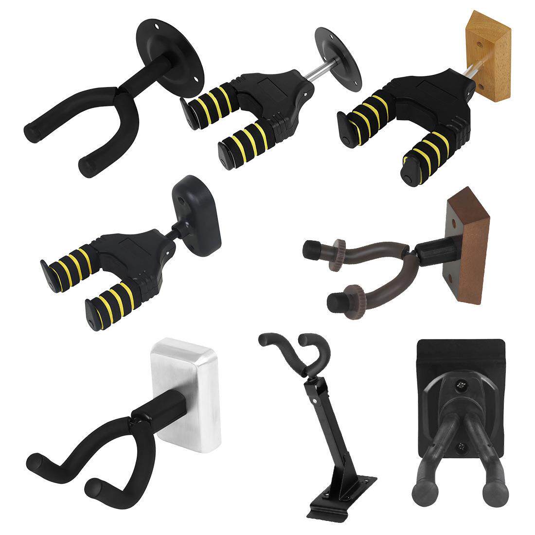 吉他架挂钩墙壁式槽板电吉他支架重力自动锁挂钩吊架实木吉他挂架