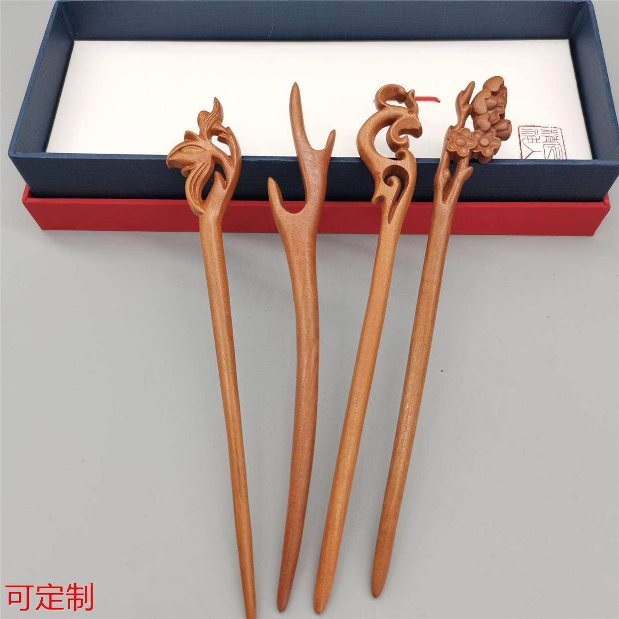 古代古风桃木发簪发饰古典复古中国民族风木簪钗盘发簪子定做