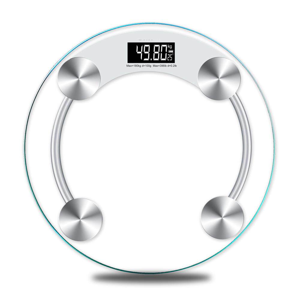 圆秤 外贸透明玻璃体重秤03A电子秤礼品秤自定义LOGO图案带金属片