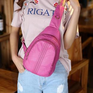 时尚女士单肩背包轻便户外出行胸包耐磨PU软皮包大容量休闲斜挎包