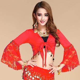 肚皮舞服装表演服上衣印度舞演出服上装广场舞披肩高弹大码女定制