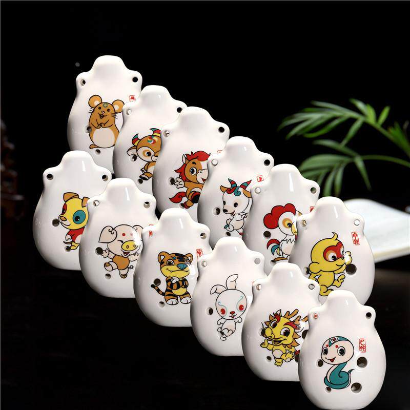小双耳12生肖卡通乐器陶笛6孔口哨 旅游景点饰品摆件饰品摆件弘音