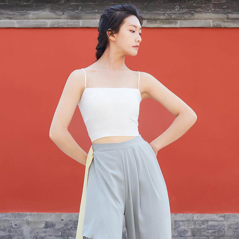 舞蹈服装背心女芭蕾现代民族古典舞练功服上衣吊带形体服带胸垫定