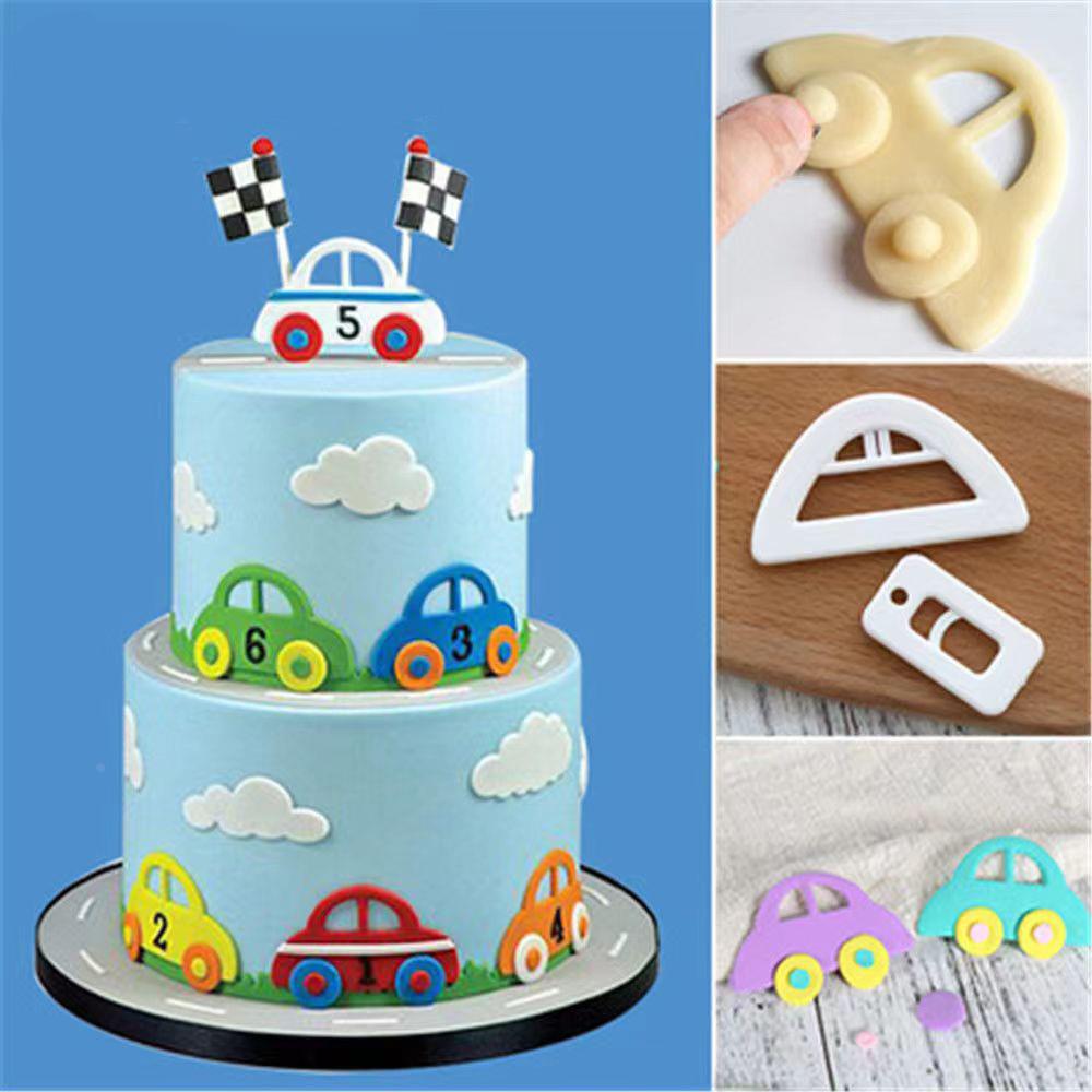 2小汽车塑料翻糖印花切模压模饼干模diy烘焙模具蛋糕装饰工具定制