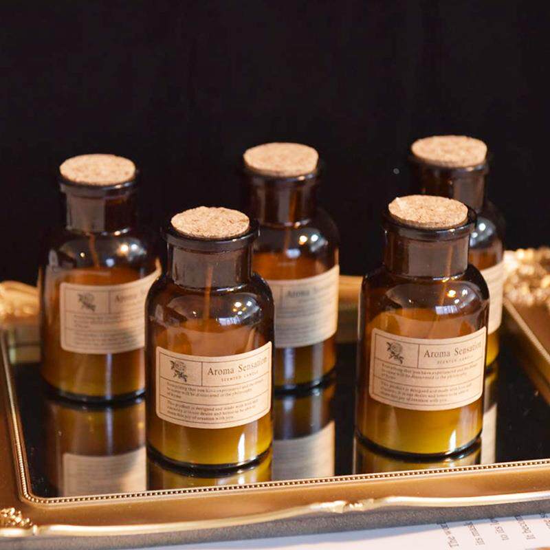 木盖药剂瓶植物精油香氛蜡烛茶色棕色实验瓶香薰蜡烛定制