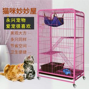 四季可用方管猫笼三层双门松鼠笼宠物豪宅猫别墅龙猫笼子猫舍