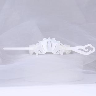 素白簪冠 发簪古风发冠簪子发钗头冠套装 汉服束发头饰古装发饰