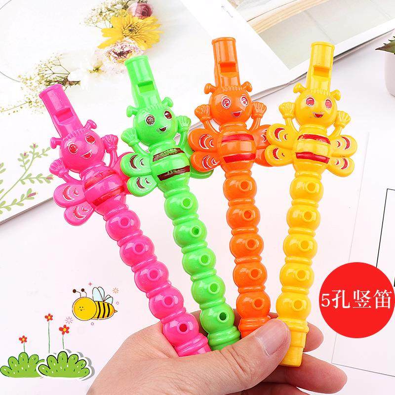 5孔迷你竖笛 儿童早教卡通蜜蜂小笛子乐器吹奏音乐玩具礼品口哨子