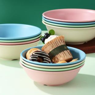 创意小麦秸秆反口碗家用米饭汤碗大容量汤面碗塑料圆碗印logo定制