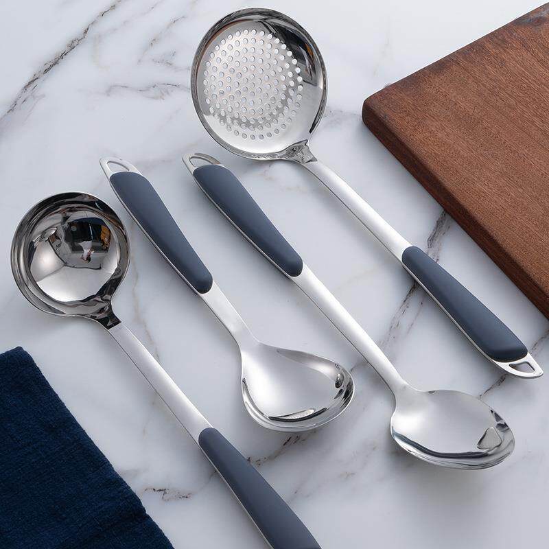 新款不锈钢厨具套装炒菜铲家用锅铲加厚大漏勺长柄大汤勺饭勺现货