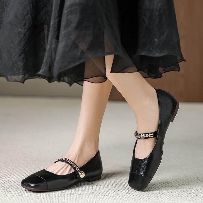 法式玛丽珍鞋女春季2025新款时尚配裙平底鞋气质名媛单鞋W109-2