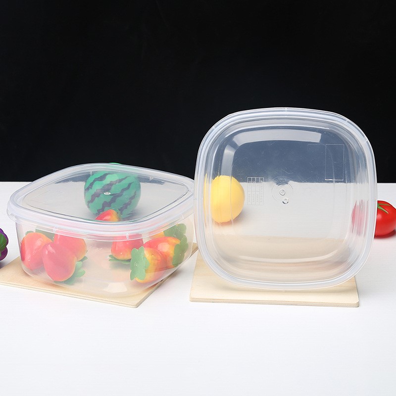 加厚PP塑料盒子透明1000ml防盗密封保鲜盒食品级水果捞打包盒