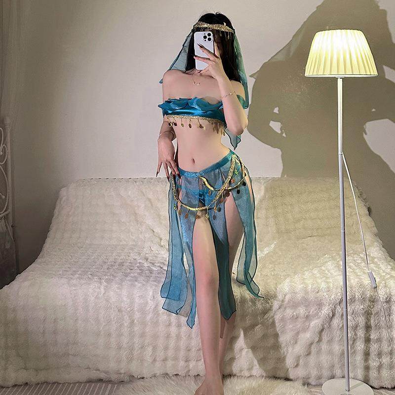 情趣睡衣女抹胸异域舞姬欲风超仙古风肚兜宫廷女寝服睡裙全套装