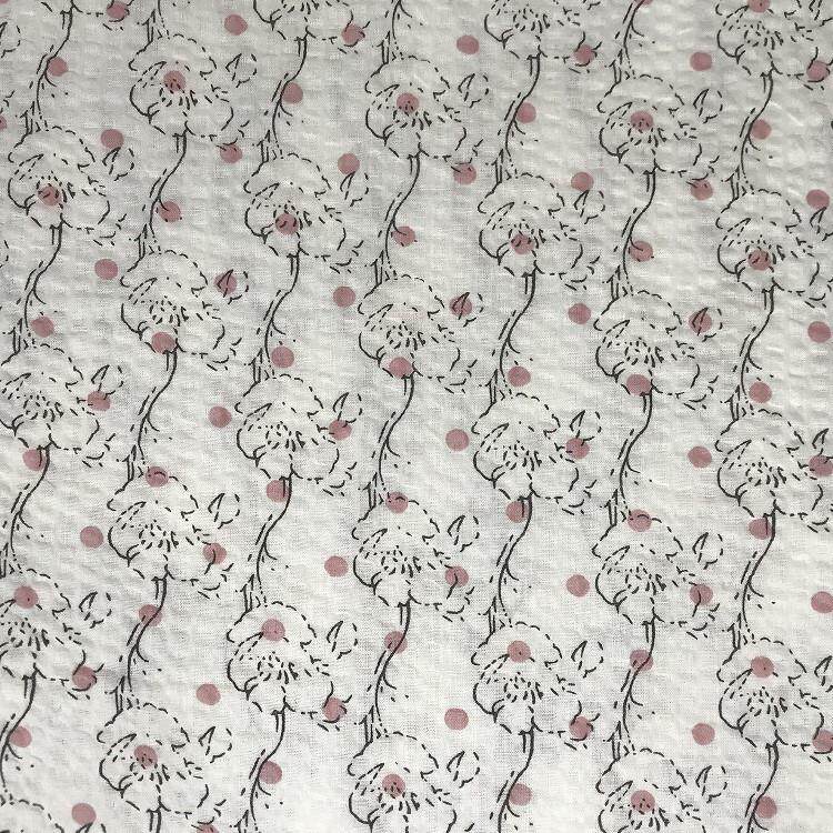 女装新款小花网红泡泡皱涤纶数码印花布吊带童服连衣裙面料854怎么看?