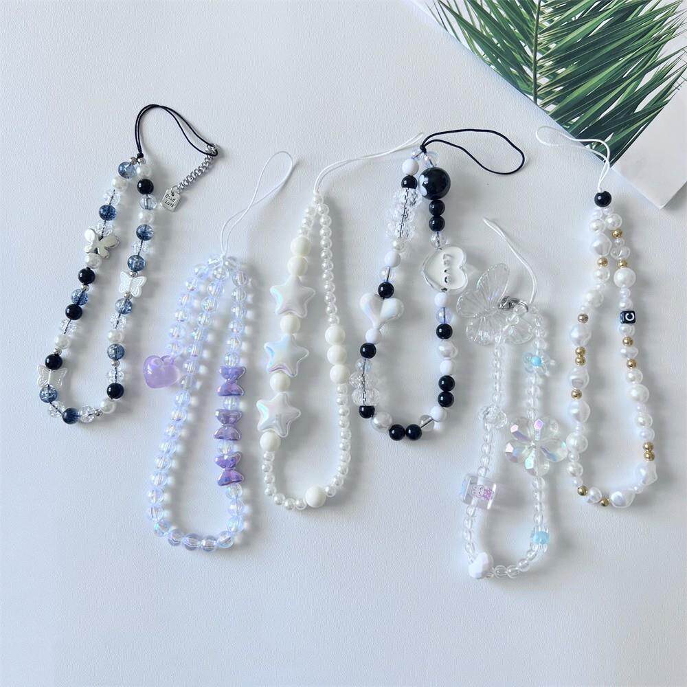 自制ins风甜酷黑白辣妹风手机链条ccd挂绳手机壳挂件相机配件挂链