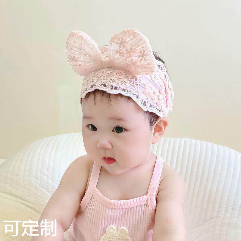 女童宝宝发饰头饰婴儿发带公主可爱大蝴蝶结洋气蕾丝囟门帽发带