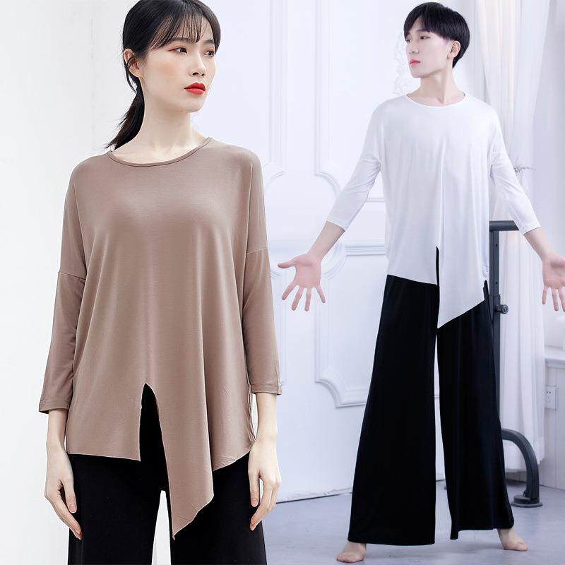 男式女生成人现代古典爵士形体莫代尔宽松大码上衣T恤舞蹈练功服