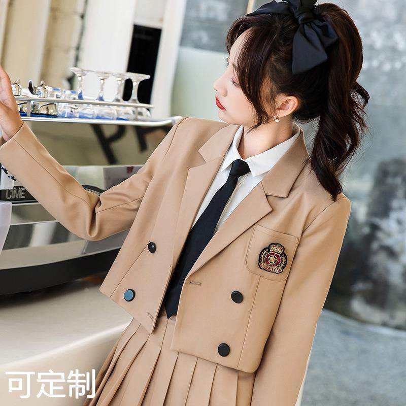 七谷娘短款小西装外套女时尚设计感小众小个子学生JK职业西服套装
