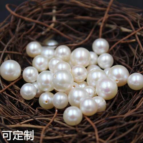 天然珍珠近正圆配对裸珠3-8m半孔淡水珍珠散珠 DIY饰品圆珠子