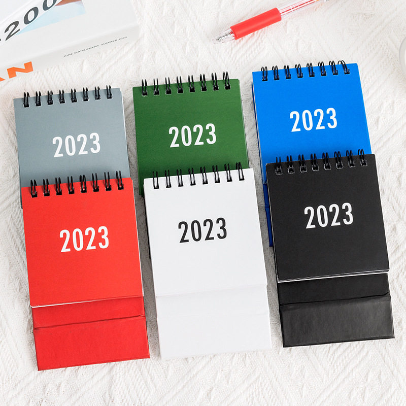 2027年简约莫兰迪纯色卡通迷你日历创意年桌面摆件便携小台历