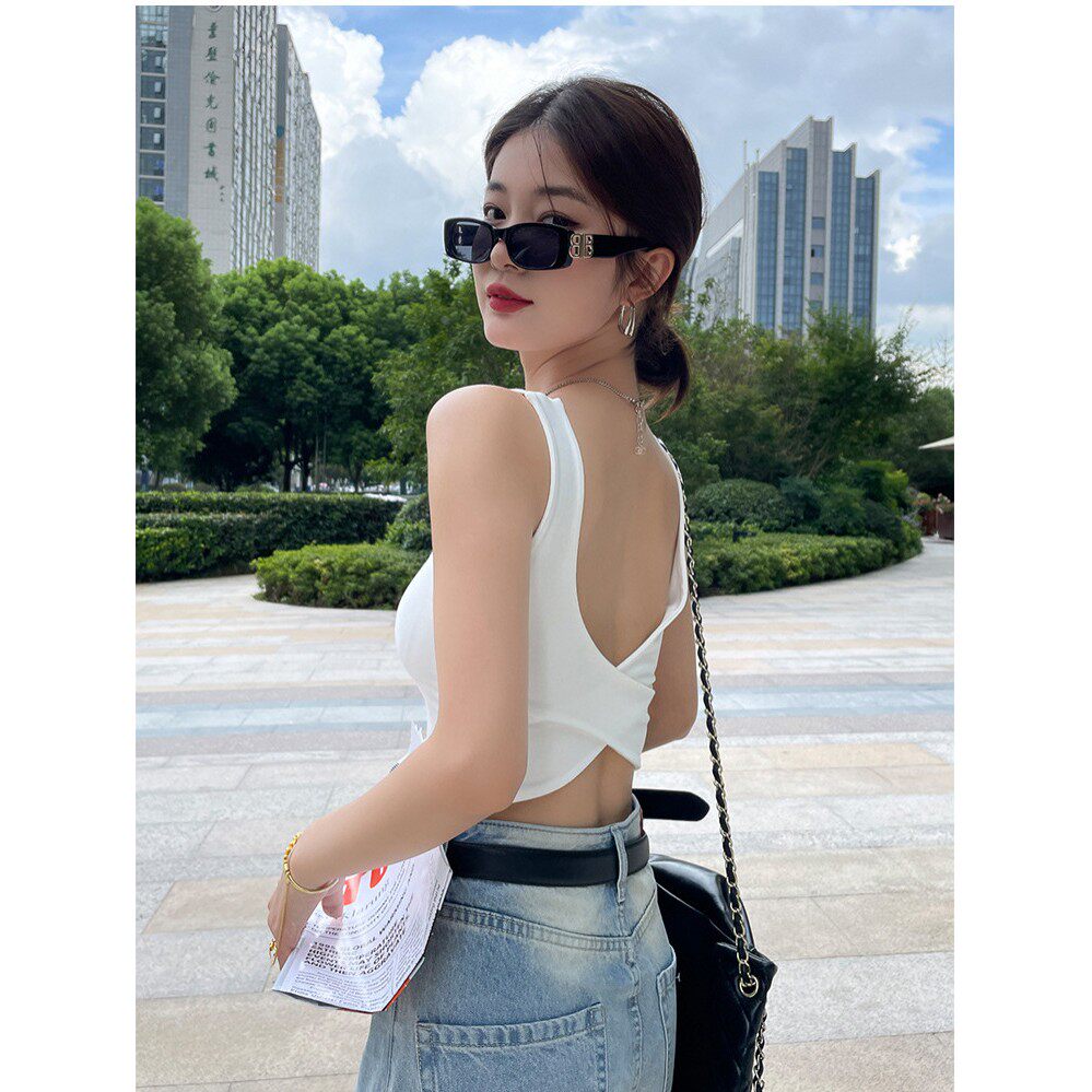 棉夏季带胸垫运动内搭美背吊带网红爆款小背心女士外穿潮打底衣